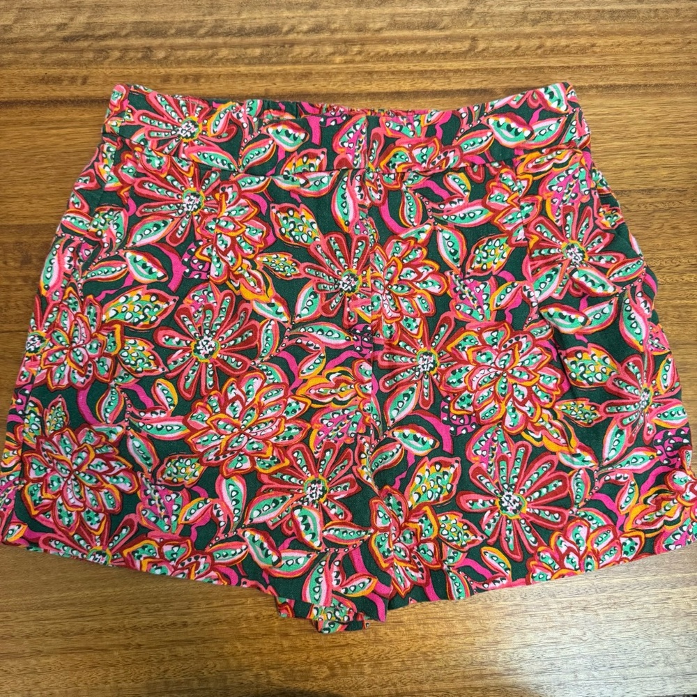 J.crew high waist Linen blend shorts floral size 6
